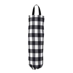 a black and white checkered umbrella cover