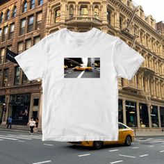 Aesthetic NYC Taxi T-Shirt | Vintage Y2K Illustrated T-Shirt | Cute Aesthetic Shirt | Pinterest Tee | Womens T-Shirt | New York City Graphic The unisex heavy cotton tee is the basic staple of any wardrobe. It is the foundation upon which casual fashion grows. The specially spun fibers provide a smooth surface for premium printing vividity and sharpness. No side seams mean there are no itchy interruptions under the arms. The shoulders have tape for improved durability. .: 100% cotton (fiber conte Urban Style Shirt With Front Print For Summer, Urban Style Summer Shirt With Front Print, Trendy Streetwear Shirt With Front Print, Trendy Front Print Shirt For Streetwear, Y2k Style T-shirt With Front Print And Crew Neck, Y2k Crew Neck Relaxed Fit T-shirt, Y2k Style Relaxed Fit Crew Neck T-shirt, Y2k Style Relaxed Fit T-shirt For Streetwear, Y2k Style Relaxed Fit Graphic T-shirt