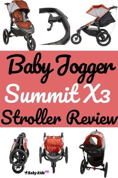 the baby jogger summit x3 stroller review is shown in red and black