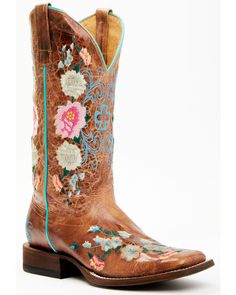 Macie Bean Women's Rose Garden Western Boots - Broad Square Toe, Honey Macie Bean Boots, Cowgirl Boots Square Toe, Knee High Western Boots, Anderson Bean Boots, Womens Cowgirl Boots, Bota Country, Boot Barn, Ariat Boots, Roper Boots