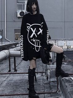 Alternative, goth, punk, lolita, cospaly fashion E Girl Style, Goth Tops, Kore Ulzzang, Korean Fashion Black, Punk Streetwear, Alt Clothes, 일본 패션, Gothic Tops, Streetwear Girl