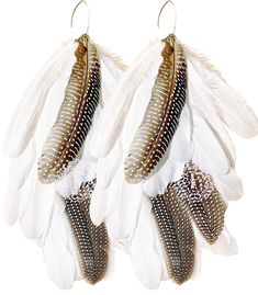 PRICES MAY VARY. Handmade, one of a kind piece, Our own hook style. Wild feathers, 8”-12” Long (From the top of earrings to the bottom) Lightweight earrings 0.08 pounds for sensitive ears. These unique handmade feather earrings, feature natural layered feathers in warm colours and are hypoallergenic. They are lightweight and look great with hair up or will mix with your hair down. You gonna love these because they are light and airy. All feather are treated under high temperature sterilization a Warm Colours, Bohemian Chic Fashion, White Feather, Bleach Dye, Hair Down, White Feathers, Lightweight Earrings, Must Have Items, Feather Earrings