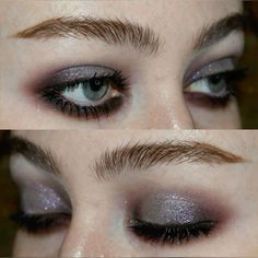 Blue Eyes Dark Makeup, Grey Makeup Ideas, Whimsygoth Makeup, Harper Heartbreak, Smudgy Eyeliner, Twilight Makeup, Smoky Eyes Makeup, Eye Types, Eye Makeup Glitter