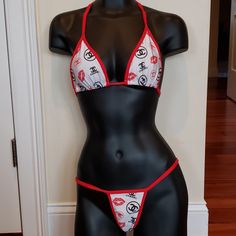 Well Made 2 Piece Bikini With Chanel Design Fitted White T-back Swimwear, White Fitted T-back Swimwear, Two Piece Swimsuit, Pretty Bikinis, High Waisted Swim Bottoms, Dancers Outfit, Swimsuit Pattern