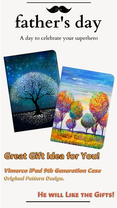 Vimorco iPad 9th Generation Case 2021, iPad 7th/8th Generation Case for 10.2 inch iPad Case, iPad Cover 10.2 Inch Auto Sleep/Wake, iPad Cover 9th Generation Multi-Angle View. 🎁💝Starry Sky Tree, Oil Painting Forest Father's Day Gifts, Happy Father, Happy Fathers Day