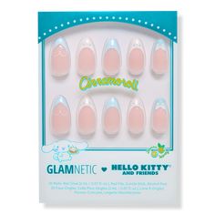 Cinnamoroll French Tip Press-On Nails - AN HELLO KITTY CINNAMOROLL FRENCH TIPBenefitsLength: ShortShape: AlmondFinish: Glossy, 3DOpacity: Semi-TransparentThickness: 0.6mmReusable, each wear lasts up to 2 weeksWaterproofCustomizableFeatures30 Nails in 15 Inclusive SizesNail Glue (0.07 oz)Double-Sided Nail FileCuticle StickAlcohol Pad - Cinnamoroll French Tip Press-On Nails Glamnetic Nails, Warm Eyeshadow Palette, Warm Eyeshadow, Makeup Ulta, Hello Kitty Cinnamoroll, Shop Press, Blue French Tips, Short Almond, Hair Gift