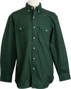 Our Men's Oxford Shirt is made of a light-weight cotton polyester blend. It features a Western yoke on the front and back of the shoulder, a button down collar, pearl snap front closure, and two flap chest pockets, including a bar tack pen pocket on the left chest pocket. The long sleeves have a rounded barrel cuff with two snaps for an adjustable fit, along with a sleeve placket snap. With reinforced stitching, this shirt is ready for a good work day. Machine washable. 5 Ounce 80%Cotton 20% Pol Medium Wash Shirt With Snap Buttons For Workwear, Western Shirt With Snap Buttons For Rodeo, Western-themed Cotton Shirt With Button Closure, Western Style Button-up Ranch Shirt, Mens Work Shirts, Oxford Shirt Men, Western Work, Western Snap Button-up Shirt, Mens Workwear