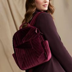 This is the perfect backpack for your every day routine. Add in your necessities and take off for work or shopping. This compact backpack will handle it all with hands-free ease! Velvet Exterior features two slip pockets and a zip pocket Interior features a zip pocket Zip closure. Dimensions: 9. 0" w x 12. 0" h x 4. 75" d Handle/Strap Adjustable straps 32. 5" Handle drop 2. 75" Vera Bradley Outlet Small Backpack in Raisin Women In Purple, Every Day Routine, Small Backpacks, Classy Girls Wear Pearls, Day Routine, Backpacks For Women, Fashion Umbrella, Work Backpack, Wear Pearls