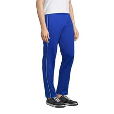 Our Active Track Pants come complete with innovative finishes and features that any athletic kid is sure to love. From staying fresh when working up a sweat to super-convenient pockets, they're going to want a couple for any active wardrobe. Blue Sweat-resistant Running Bottoms, Blue Athleisure Bottoms With 4-way Stretch, Blue Sweat Resistant 4-way Stretch Activewear, Blue Sporty 4-way Stretch Bottoms, Sweat-resistant Blue Sportswear Bottoms, Pants Large, How To Buy Land, Men In Uniform, Lands End