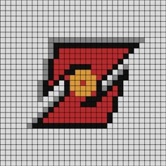 A pixel art template of the Dragon Ball Z logo, but just the zed. Pixel Art Manga, Dragon Ball Z Logo, Pixel Art Logo, Easy Perler Beads Ideas, Perler Art, Perler Crafts, Pix Art