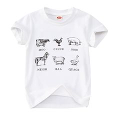 PRICES MAY VARY. 🐂Material---This toddler farm shirt is made of high quality cotton blend, soft, breathable, and skin-friendly. Funny toddler shirts, baby boys girls short sleeve graphic tees, are comfortable to wear. 🐂Feature---Toddler graphic tees, classic round neck, cute cow, chicken, horse, sheep, pig, duck, farm animal print shirt for toddlers. Kids short sleeve animal graphic shirts for baby boys girls, toddler baby summer cute tee shirts, make your little one more lovely! 🐂Size---Funn Cow Tops, Duck Farm, Animals Graphic, Funny Animal Shirts, Toddler Graphic Tee, Moo Cow, Funny Toddler Shirt, Funny Toddler, Letter Print Tee