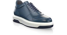 Men`s Casual Sneakers are handcrafted by individual order. Upper material is made by leather, premium leather. Insole and lining materials - leather. Your new shoes will be handcrafted especially for you and delivered for free to your home or office in 1-2 weeks. Included option for free return and remake if the shoes do not fit.Only now all this is available at an exclusive price of $207.00.Proceed with you order now. Leather Slip-on Sneakers With Perforated Toe Box, Custom High-top Leather Sneakers With Perforated Toe Box, Blue Leather Sneakers With Perforated Toe Box, Luxury Blue Sneakers With Perforated Toe Box, Blue Calf Leather Sneakers With Stitched Sole, Formal Blue Low-top Leather Shoes, Casual Low-top Leather Shoes With Leather Lining, Classic Blue Calf Leather Sneakers, Casual Blue Calf Leather Sneakers