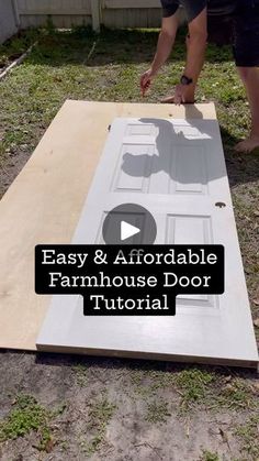 a video demonstrating how to make a diy farmhouse door