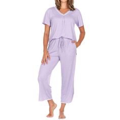 New Flora By Flora Nikrooz Short Sleeve & Capri Pant Set 2-Piece Pj Pajama Set. Brand New In Gift-Able Condition. 2-Piece Pj Set. Super-Soft And Luxurious Microfiber. Self Fabric Drawstring. Side Seam Pockets On The Pants. Capri Length Pant. Size: Sm, Small Color: Purple Lavender With White Polka Dots Material: 95% Polyester 5% Spandex. Easy Care, Machine Wash, Tumble Dry, See Detailed Care Instructions On Garment. Comfortable Pajamas For Sleeping Make Your Offer Lavender Cotton Sleepwear For Spring, Purple Relaxed Fit Loungewear Set, Purple Cotton Sleepwear For Relaxation, Casual Purple Sleepwear For Relaxation, Purple Short Sleeve Loungewear Sets, Lavender Cotton Sets For Spring, Purple Relaxed Fit Sets For Spring, Lavender Cotton Sleepwear For Summer, Purple Cotton Loungewear Sets