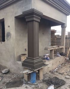 the corner of a building that is under construction