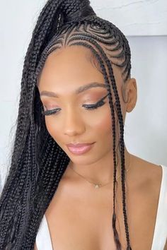 Braided Hairstyles Ideas Straight Hair, Braided Hairstyles Straight Up, Simple Hairstyles For Black Ladies, Straight Up Hairstyles For Black Women, Chuku Hairstyles Braids, Straight Up Styles Braids, Straight Up Hairstyles Braids, Top Braids Hairstyles, Straight Up Braids African