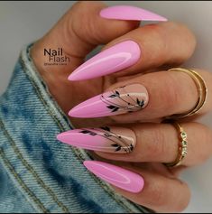 Nails Ballerina, Amazing Nails, Hot Nails, Floral Nails, Best Acrylic Nails, Long Acrylic Nails