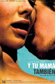 a movie poster for the film tu mama tambien with two people kissing each other