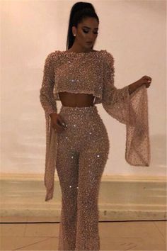 Are you looking for Excellent Jewel Crystal Evening Dress online? Biztunnel is a best place to buy modest formal dresses. Lower Price. Ships Fast Worldwide. Jumpsuit Prom Dress, Jumpsuit Prom, Batwing Sleeve Top, Sequin Evening Gowns, Long Sleeve Prom, Long Sleeve Evening Dresses, Prom Outfits, Prom Dresses Long With Sleeves, Long Sleeve Jumpsuit