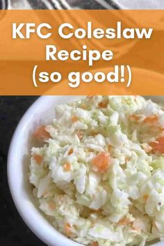 a white bowl filled with coleslaw and carrots on top of a table