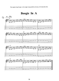 boogie in a sheet music score with the words boogie in a on it and an image of