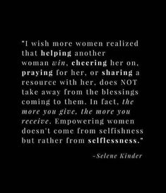 an image of a woman with a quote about selflessness