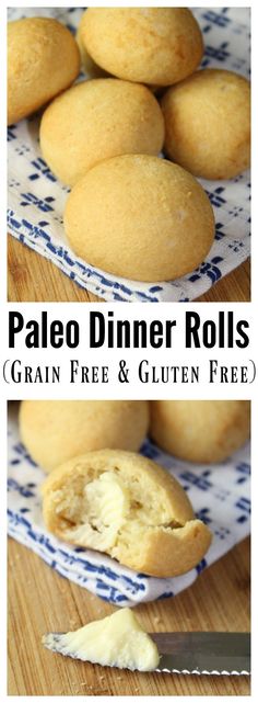 two pictures showing the steps to make paleo dinner rolls