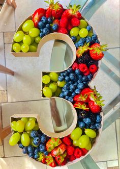 the letter e is made up of fruits