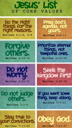 the ten commandments of the bible in different colors and font styles, including one that says do not judge others