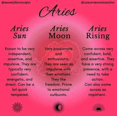 aries, aries sun and aries moon rising are the main things in this poem