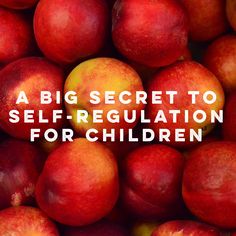 a pile of red apples with the words abig secret to self - regulation for children