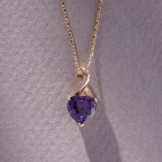 A heart shaped necklace symbolizes love, friendship, and deep affection. The heart itself is the core of our body; it keeps us alive. Reveal your colorful personality with different stone color options while showing your loved one how important them to you! 14K Solid Gold Violet - Amethyst Color Heart Pendant Necklace, February Birthstone, 14K Gold Tiny Minimalist Gemstone Pendant, Bridesmaid Gift, For Her, For Mom You can check the other colors of this necklace from the link below: https://www. Heart Cut Gemstone Necklace For Mom, Anniversary Amethyst Heart Necklace, Heart Cut Amethyst Necklaces For Anniversary, Amethyst Heart Cut Necklace For Anniversary, Purple Heart Pendant Necklace For Mother's Day, Heart Cut Amethyst Necklace For Anniversary, Elegant Purple Heart Cut Necklace, Elegant Heart-shaped Amethyst Necklace, Purple Heart-shaped Birthstone Necklace