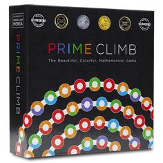 the box for the game prime climb is open and has colorful circles on it's sides