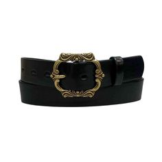 Jenna Belt in Black Jenna Belt in Black is a classic accessory, crafted from a black leather and featuring a unique gold detailed belt buckle. Perfect for any outfit, this belt is sure to add a touch of sophistication to your wardrobe. Chic Adjustable Belt With Gold Buckle, Elegant Black Belt With Brass Buckle, Elegant Black Belt With Antique Buckle, Chic Black Belt Buckles With Brass Buckle, Chic Black Belt Buckles With Brass Detail, Vintage Black Belt With Brass Buckle, Chic Leather Belt Buckle With Antique Detail, Chic Leather Belt Buckles With Antique Buckle, Chic Leather Belt Buckle With Antique Design