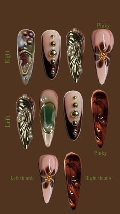 Earth Tone Acrylic Nails, Earth Tone Nails Designs, Earth Tone Nails, Steampunk Nails, Claire's Nails, Chloe Nails, Classy Acrylic Nails