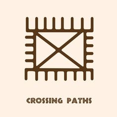 the logo for crossing paths is shown in brown