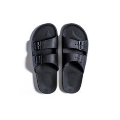 BLACK Slides - Freedom Moses Freedom Moses, Cool Slides, Shopping Queen, Baby Sunglasses, Vegan Sandals, Black Pajamas, Women Slides, Black Slides, Kids Slide