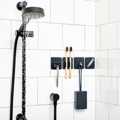 the shower head is attached to the wall