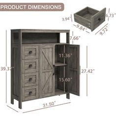 an image of a wooden cabinet with drawers and drawer plans for the sideboard area