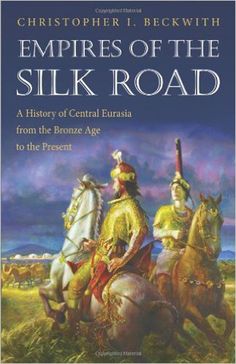 the cover of empire of the silk road, with two men on horses in uniform