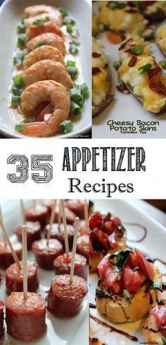 the cover of 25 appetizer recipes with pictures of different types of appetizers