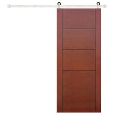 an image of a wooden door with metal bars on the top and bottom paneling