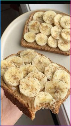 two slices of bread with bananas on them