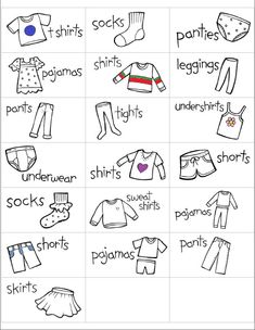 clothes worksheet for kids to learn how to wear them