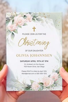 This beautiful Christening invitation features pink and gray watercolor flowers with a gold cross. It’s perfect for a baby girl’s blessing. Christening Ideas, Gray Watercolor, Christening Invitation, Pink Watercolor Flower, Pink And Gray, Pink Watercolor, Gold Cross, Hat Crafts, Invitation Zazzle