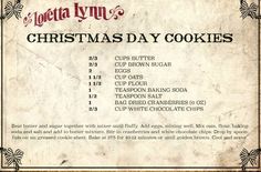 an old recipe for christmas day cookies