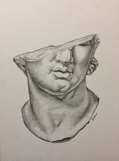 a pencil drawing of a man's head