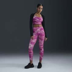 These leggings are made with midweight, peachy-soft fabric that stretches with your every move and dries quickly. Nonsheer and high-waisted, they help keep your butt covered—even in your deepest bend. Pink High Stretch Functional Tights, High Stretch Functional Pink Tights, High Stretch Pink Functional Tights, Functional Pink Sports Tights, Pink Functional Training Tights, Functional Pink Training Tights, Pink Moisture-wicking Tights For Training, Pink Moisture-wicking Training Tights, Functional Pink Tights For Training