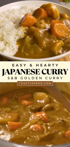 japanese curry with rice and carrots is an easy, hearty meal that's ready in under 30 minutes