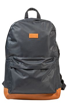 This retro-cool water-resistant nylon backpack features a dedicated storage pockets to keep your essentials safe and tidy. 13" x 19" x 7" Water-resistant Single top handle, dual adjustable shoulder straps
 Zip around closure Exterior has front zip pocket, soft-touch pocket for glasses, earphones pass-through slot Interior has key clasp, USB charging port Fits a 15" laptop Nylon/polyester/plastic Imported Packable Nylon School Bag, Gray Nylon Backpack For Outdoor, Packable Nylon Backpack, Functional Nylon Backpack For Back To School, Waterproof Solid Color Travel Backpack, Sporty Nylon Backpack For Overnight Trips, Solid Nylon Backpack For Everyday Use, Waterproof Backpack For Travel, Everyday Nylon Backpack In Solid Color